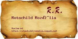 Rotschild Rozália névjegykártya